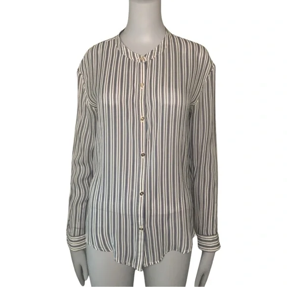JUICY COUTURE 100% Silk “Mediterranean” Striped Blouse Size XS - Picture 11 of 16